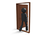 Enter the house-pictogram | person illustration | free