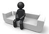 Sit on the couch-pictogram | person illustration | free
