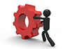 Turn the gear-pictogram | person illustration | free