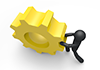 Push the gear-pictogram | person illustration | free