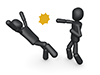 Become a quarrel | Punch | Fall under attack-Pictogram | Person illustration | Free