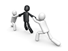 Fighting for popular people | Competing for each other | Arms torn off --Pictogram ｜ Illustration of people ｜ Free