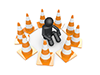 Lose confidence | Under construction | No escape-pictograms | person illustrations | free