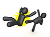 Kick and skip | Attack people | Dislike people-Pictograms | People illustrations | Free