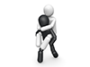 Carrying an injured friend on a piggyback | Injured person | Useful for people-Pictogram | Person illustration | Free