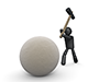 Destroy | Destruction | Hammer-Pictogram | Person Illustration | Free