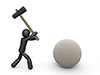 Break with a hammer | Crush | Hit-Pictogram | Person illustration | Free