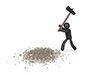 Shatter | Destruction | Hammer Crush-Pictogram | Person Illustration | Free