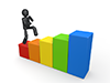 Climb the stairs | Step by step | Colorful --Pictogram | Person illustration | Free