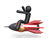 Rejoicing people | Future feeling | Rocket-Pictogram | Person illustration | Free